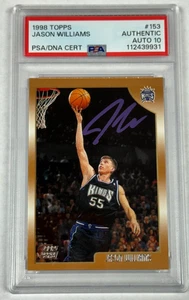 Jason Williams Rookie PSA 10 Auto 1998 Topps Basketball 153 Sacramento Kings - Picture 1 of 2