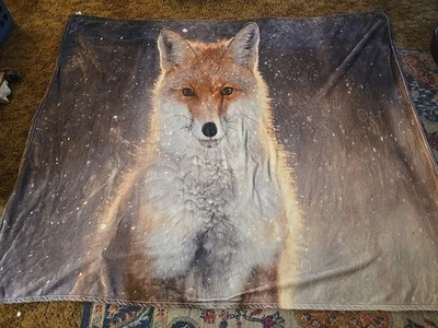 Manta Fox Fleece Franela Suave Felpa Ligera Cálida Acogedora Manta 60x74" Foto 1 de 4