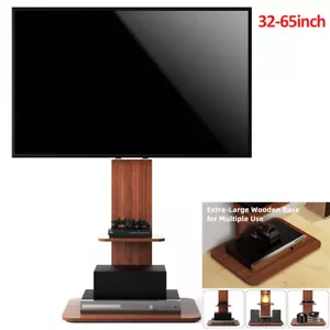 Floor TV Stand For 32 To 65inch TVs Tall Universal Tv Stand Mount with Wood Base - Picture 1 of 11