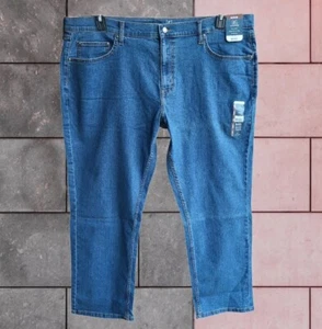 Pantalones de mezclilla George para hombre de corte regular pierna recta azul talla 40 x 30 - Imagen 1 de 12