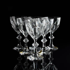 Arnolfo di Cambio Kristallglas Wasser / Rotwein Tudor Set von 6 vintage - Picture 1 of 9
