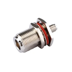 25pcs N-Type Female Jack Nut bulkhead O-ring to SMA female RF Adapter Connector - Picture 1 of 4