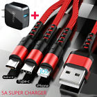3-IN-1 Fast Charging USB Power Adapter Cable Multi Charger Cord For Cell Phone