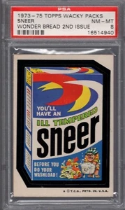 1973-75 Topps Wacky Packages Wonder Bread SNEER Detergent PSA 8 NM/MT Tough! - Picture 1 of 1