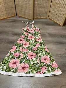 Speechless Sleeveless Hawaiian Luau Dress Size 3 Pink Green and White Cotton h28 - Picture 1 of 6