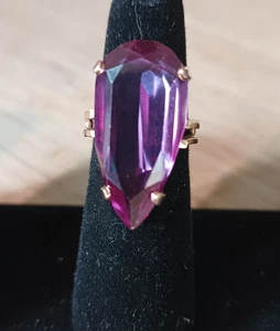 Riesig! Ring Amethyst in 14 K Rot-/Gelbgold. - Bild 1 von 18