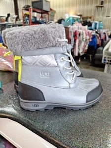 UGG Big Kids Butte II Chromatic Gray Lace Boot Size 3 - Picture 1 of 7