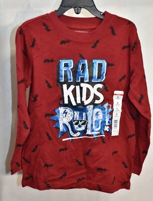 WonderKids T-Shirt Burgundy Size 5 Toddler Rad Kid's Rule Boy's - Image 1 of 4