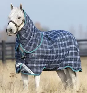 Rhino Pony Plus Medium 200g - Navy Check/Teal - Picture 1 of 3