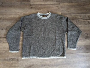 Alps Wool Sweater Womens Sz Large Crew Neck VTG Gray Brown Multicolor - Picture 1 of 6