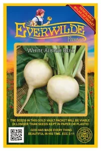 200 White Albino Beet Seeds - Everwilde Farms Mylar Seed Packet - Picture 1 of 3