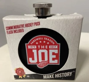 Detroit Red Wings Farewell Season The Joe 1979-2017 Mini Puck Jim Beam Flask - Picture 1 of 5