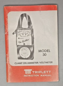 Triplett The Grabber Model 30 Clamp On Ammeter / Voltmeter Instruction Manual - Picture 1 of 1