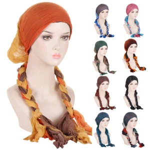 Women's Muslim Turban Hat Cancer Chemo Cap Hijab Hair Loss Head Scarf Wrap Cov ц - Picture 1 of 30