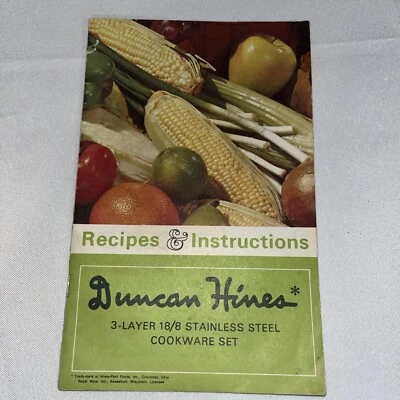DUNCAN HINES 3 Layer Stainless Steel RECIPES INSTRUCTIONS - Image 1 of 4
