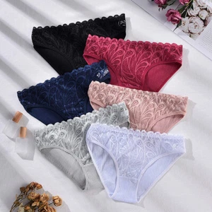 Mutandine intimo donna pizzo francese slip vita media senza cuciture - Foto 1 di 19