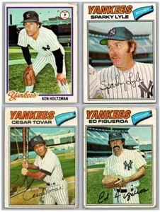Lotto carte Topps New York Yankees MLB Baseball (4) anni 70 - Foto 1 di 5