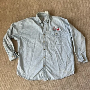 Vintage 90er Lee Sport Denim Button Down 1999 Wisconsin Rose Schüssel Shirt XL - Bild 1 von 4