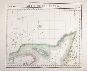 Mapa de Canadá St. Lawrence Anticosti Island América del Norte Vandermaelen 1825 - Imagen 1 de 1
