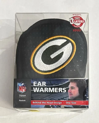 Reebok Green Bay Packers Detrás de la Cabeza Calentadores de Oreja Manguitos $35 Talla Unisex OSFM Foto 1 de 3