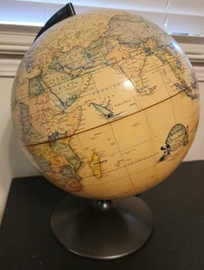 Rand Mcnally Raised Terrestrial Globe 12” Made In USA Vintage - Picture 1 of 11