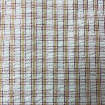 "Tela de tapicería Seersucker a cuadros color crema tostado 56"" decoración silenciosa lujo clásica 2,5" Foto 1 de 4