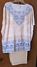 Alfred Dunner  "Blues Traveler"  Knit Top Size 3X and Capris Size 24W Outfit NWT
