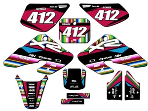 2000-2003 XR 50 SERAPE Black Senge Graphics Kit Compatible with Honda - Picture 1 of 10