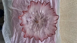 Mikasa Walther Glass Pink Frosted Tulip Bowl Large - Vintage - Picture 1 of 4