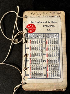 1920 Paducah Kentucky HART-LOCKWOOD & Bro Calendar Ledger RED DRY Battery Vtg - Picture 1 of 12