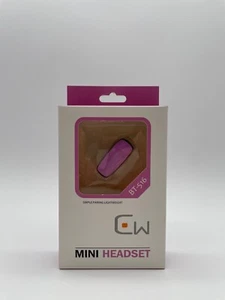 CW Mini Bluetooth Headset BT-516, Pink, Easy Pairing, Single Ear Piece - NEW - Picture 1 of 5
