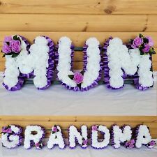 MUM GRANDMA Funeral Flowers Artificial Tribute Package Wreath Silk Grave Letters