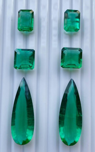 Emerald Pair Hydrothermal Emerald Pear Radiant Square shape 14x40 MM 11MM 10x14M