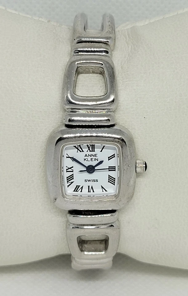 Reloj analógico rectangular suizo Anne Klein de plata de ley 925 para dama 12/6245 E9 Foto 1 de 4