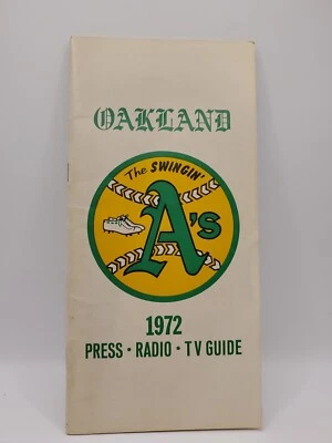 Oakland A's Media Guide 1972 Prensa Radio TV Libro Guía Atletismo Foto 1 de 4