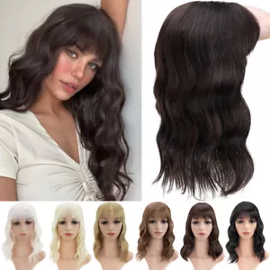 Topper Onda Acqua Riccia Lungo Con Frangia per Donna 360° Topper per Diradamento Capelli - Foto 1 di 20