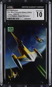 Star Wars Chrome Galaxy (2024) N-1 Starfighter /199 Aqua Refractor - Picture 1 of 2