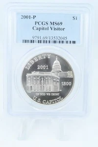 2001-P PCGS MS69 Capitol Visitor Silver Modern Commemorative Dollar - Picture 1 of 2