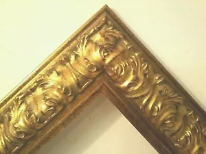 24 X 36 STD PICTURE FRAME 3 1/2" WIDE ORNATELY CARVED REVERSE ANTIQUED GOLD LEAF - Picture 1 of 9