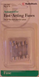 RadioShack Fast-Acting Automotive Glass Fuse Assortment AGC SFE 10/PK - Bild 1 von 1