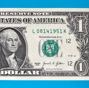 August 14, 1951 (L 08141951 K) BIRTHDAY Note $1 One Dollar Bill *UNC* - Picture 1 of 4
