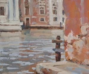 NEW ORIGINAL RICHARDSON San Silvestro Canal Venice venetian italy OIL PAINTING - Picture 1 of 1