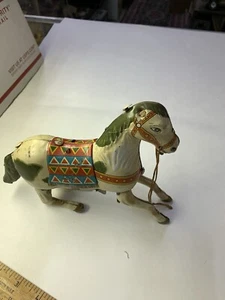 Vintage Haji Mark Litho Jumping Horse Tin Toy, Japan Works, See Video READ - Picture 1 of 23