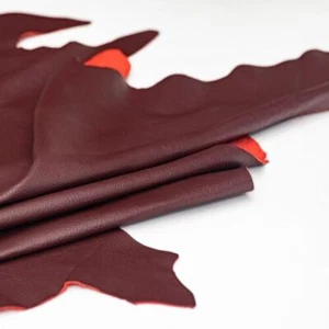 Genuine Leather Red Bordeaux Leather Hide Cowhide Furniture Leather Leather PD16 - Picture 1 of 6