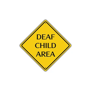 Letrero de diamante para niños sordos zona niños juegan advertencia aluminio letrero de metal - Imagen 1 de 1