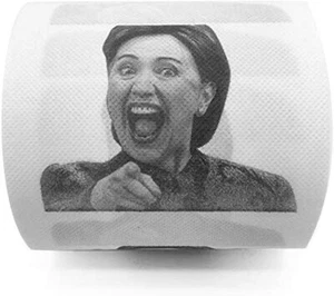 Lachende Hillary Clinton Toilettenpapier, Neuheit politischer Gag Geschenk (1 Rolle) - Bild 1 von 2