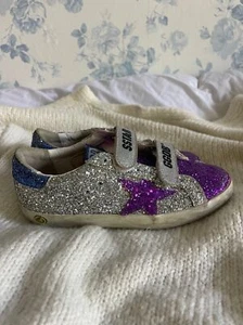 Golden Goose Old School Glitter Silver Purple 3.5 - Picture 1 of 9