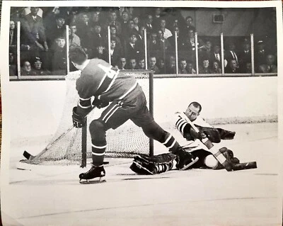 JEAN BELLEVEL GLENN HALL NHL FOTO DE HOCKEY PORTERO TIPO 1 1966 CHICAGO BLACKHAWKS  Foto 1 de 4