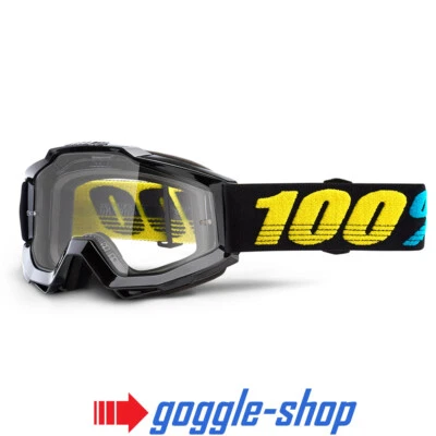 Gafas De Motocross Acurr 2020 100% Percent Virgo Negro - Lente Azul Espejo - Imagen 1 de 2