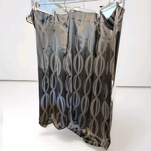 2 Ribbon Gray Silver Geometric Trellis Room Darkening Blackout Drapes 48" X 72" - Picture 1 of 7